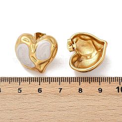 Heart 304 Stainless Steel Enamel Stud Earrings&nbsp;EJEW-M105-03G