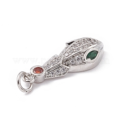 Brass Micro Pave Cubic Zirconia Pendants&nbsp;KK-P224-04P