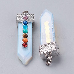 Opalite with Synthetic & Natural Mixed Stone Chakra Big Pendants&nbsp;G-E415-A04