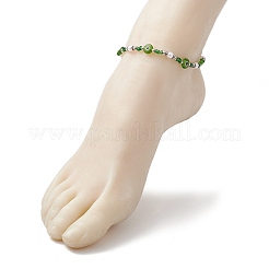 Handmade Evil Eye Lampwork & Glass Seed Beaded Anklets&nbsp;AJEW-AN00573
