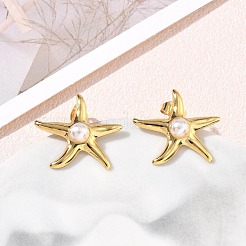 304 Stainless Steel Stud Earrings&nbsp;SA-CBA46AF-05G-01