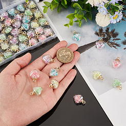 50Pcs 5 Colors Luminous Glass Pendants&nbsp;GLAA-PH0002-59