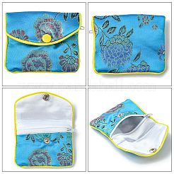 Rectangle Floral Embroidery Cloth Zipper Pouches&nbsp;ABAG-YW0001-03A
