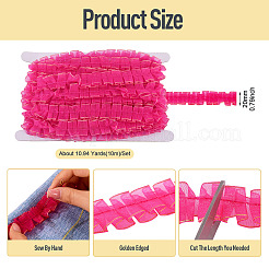 10M Double Layer Polyester Lace Ribbon&nbsp;OCOR-TA0004-14G