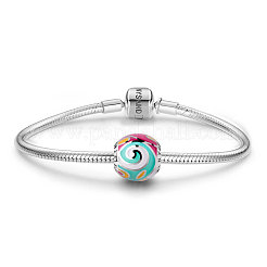 Rondelle Rhodium Plated 925 Sterling Silver Mystic Sky&nbsp;TS-C-038