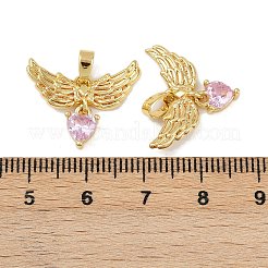 Brass Micro Pave Cubic Zirconia Pendants&nbsp;KK-F908-02G-02
