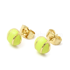 Tennis Brass Enamel Stud Earrings&nbsp;EJEW-H108-21G