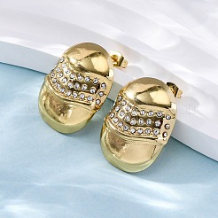 304 Stainless Steel Rhinestone Stud Earrings for Women&nbsp;EJEW-L296-018G