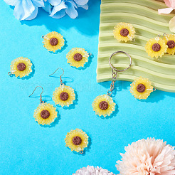Translucent Resin Flower Pendants&nbsp;RESI-TAC0010-99