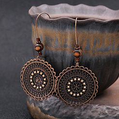 National Style Alloy Wood Dangle Earrings&nbsp;FS-WG6B91F-01