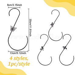 4Pcs 4 Styles Iron Hanging Hooks&nbsp;FIND-AN0001-43