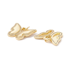 Brass Micro Pave Clear Cubic Zirconia Pendants&nbsp;KK-G415-18G