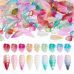 120Pcs 2 Styles Autumn Theme Two-Tone Transparent Glass Charms&nbsp;EGLA-TA0013-49