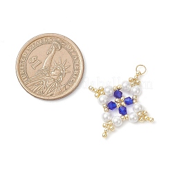 7Pcs Glass Seed Beaded Star Pendants&nbsp;PALLOY-MZ01165