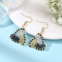 304 Stainless Steel with Glass Seed Beads Dangle Earrings&nbsp;EJEW-MZ00821