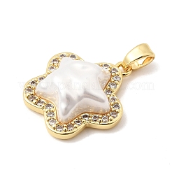 Brass Micro Pave Clear Cubic Zirconia Pendants&nbsp;KK-Z160-11G