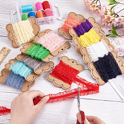 30 Yards 12 Colors Chinlon Elastic Lace Trim&nbsp;EW-FG0001-01