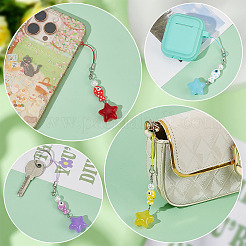 8Pcs Porcelain & Acrylic Mobile Straps&nbsp;HJEW-PH02161