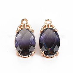 Rack Plating Brass Micro Pave Clear Cubic Zirconia Pendants&nbsp;KK-T060-62-RS