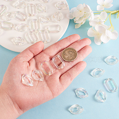 100Pcs 2 Styles Transparent Acrylic Linking Rings&nbsp;OACR-CJ0001-17