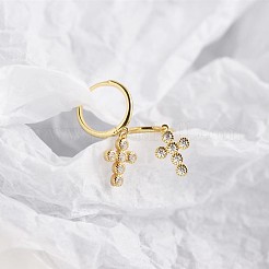 Fashionable S925 Silver Zircon Cross Earrings&nbsp;XU2231-1