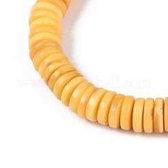 Natural Amber Beaded Stretch Bracelets for Men Women&nbsp;BJEW-T018-17