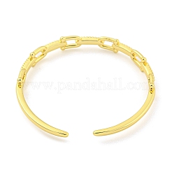 Horseshoe Brass Micro Pave Clear Cubic Zirconia Open Cuff Bangles for Women&nbsp;BJEW-Z062-03B