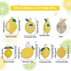 36Pcs 6 Style Alloy Enamel Pendants&nbsp;ENAM-SC0002-48