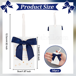 30Pcs Polyester Bowknot & Paper Card Pendant Decoration&nbsp;HJEW-OC00028-03