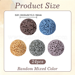 24Pcs Unwaxed Natural Lava Rock Beads&nbsp;G-PA0002-12