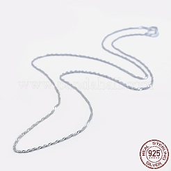 Anti-Tarnish Rhodium Plated 925 Sterling Silver Singapore Chain Necklaces&nbsp;STER-F039-45cm-06P
