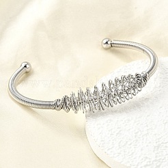 304 Stainless Steel Open Cuff Bangles&nbsp;BJEW-M113-03P