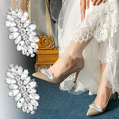 8Pcs 4 Styles Brass Rhinestone Shoe Decorations&nbsp;AJEW-GA0006-98
