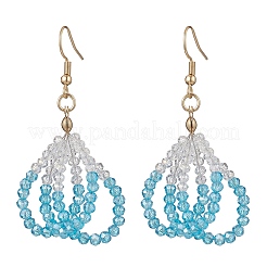 304 Stainless Steel Glass Flower Dangle Earrings&nbsp;EJEW-JE06721