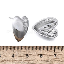 Brass Micro Pave Clear Cubic Zirconia Stud Earrings for Women&nbsp;EJEW-F363-06P
