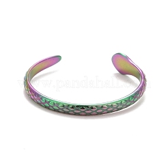 Ion Plating(IP) Rainbow Color 304 Stainless Steel Snake Wrap Open Cuff Ring for Women&nbsp;RJEW-C025-17M
