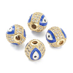 Brass Micro Pave Cubic Zirconia Beads&nbsp;ZIRC-A019-16G-B02