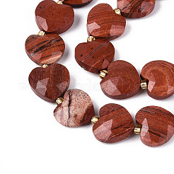 Natural Red Jasper Beads Strands&nbsp;G-P592-B17-01