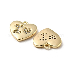 Brass Micro Pave Cubic Zirconia Pendants&nbsp;KK-H460-45G