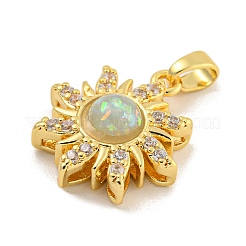 Rack Plating Brass Cubic Zirconia Pendants&nbsp;KK-H476-11G-03