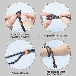 Adjustable Braided Waxed Cord Macrame Pouch Necklace Making&nbsp;MAK-WH0008-02B