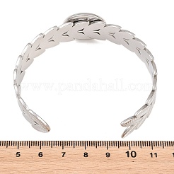 304 Stainless Steel Leaf Cuff Bangle Making&nbsp;STAS-F366-12C-P