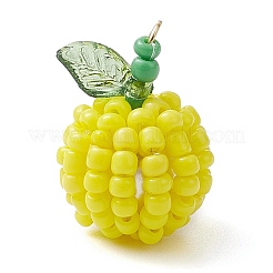 5Pcs 5 Colors Handmade Seed Beads Pendants&nbsp;PALLOY-TA00159