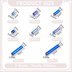 8 Styles Glass Bugle Beads&nbsp;SEED-HY0001-31