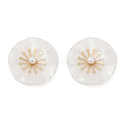 304 Stainless Steel ABS Imitation Pearl Stud Earrings for Women&nbsp;EJEW-M095-06G-02