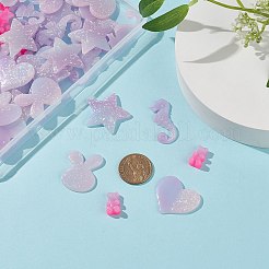 60Pcs 5 Style Opaque Resin Cabochons&nbsp;CRES-PH0003-40