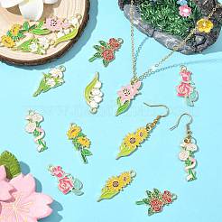 16Pcs 8 Styles Alloy Enamel Pendants&nbsp;ENAM-FS0003-93