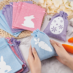 24Pcs 12 Styles Easter Cloth Storage Pouches&nbsp;ABAG-BC0001-62