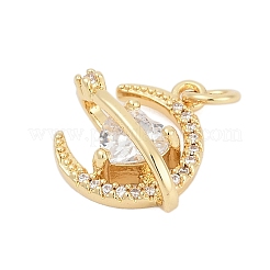 Brass Micro Pave Cubic Zirconia Pendants&nbsp;KK-G522-15G