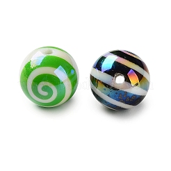 UV Plating Opaque Acrylic Stirpe Beads&nbsp;OACR-P038-05A-M